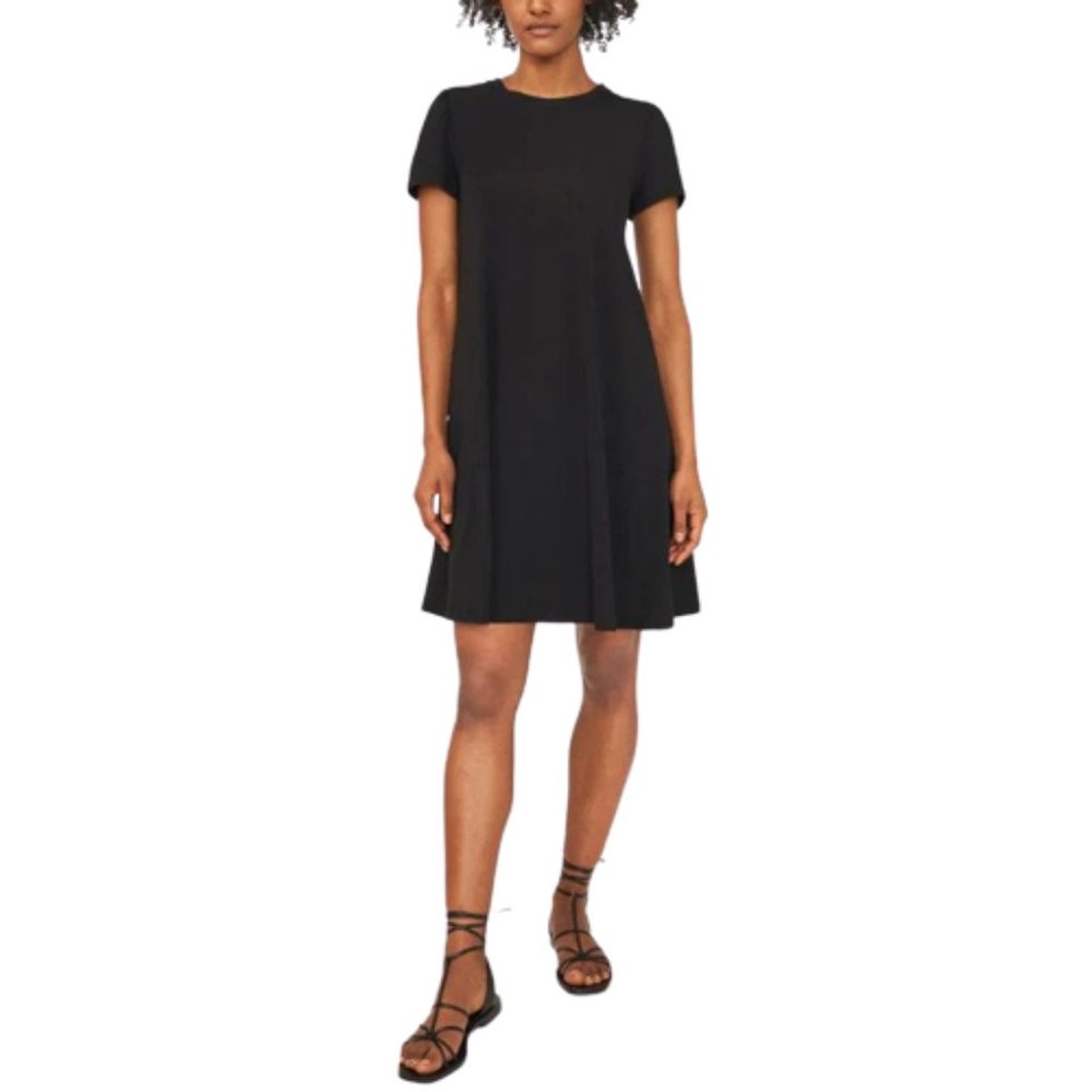 Riley & Rae Women's Stretch Crew Neck Comfy Short T-Shirt Dress, Preppy Navy- XS